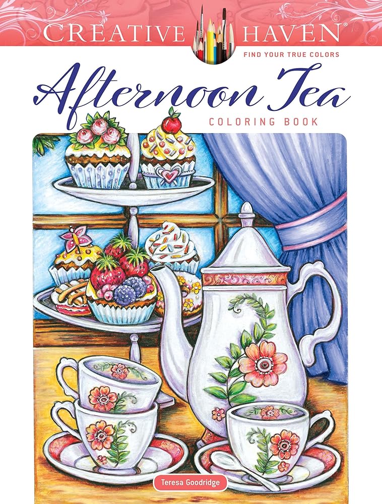 Creative Haven Afternoon Tea Coloring Book (Adult Coloring Books: Food & Drink) cover image