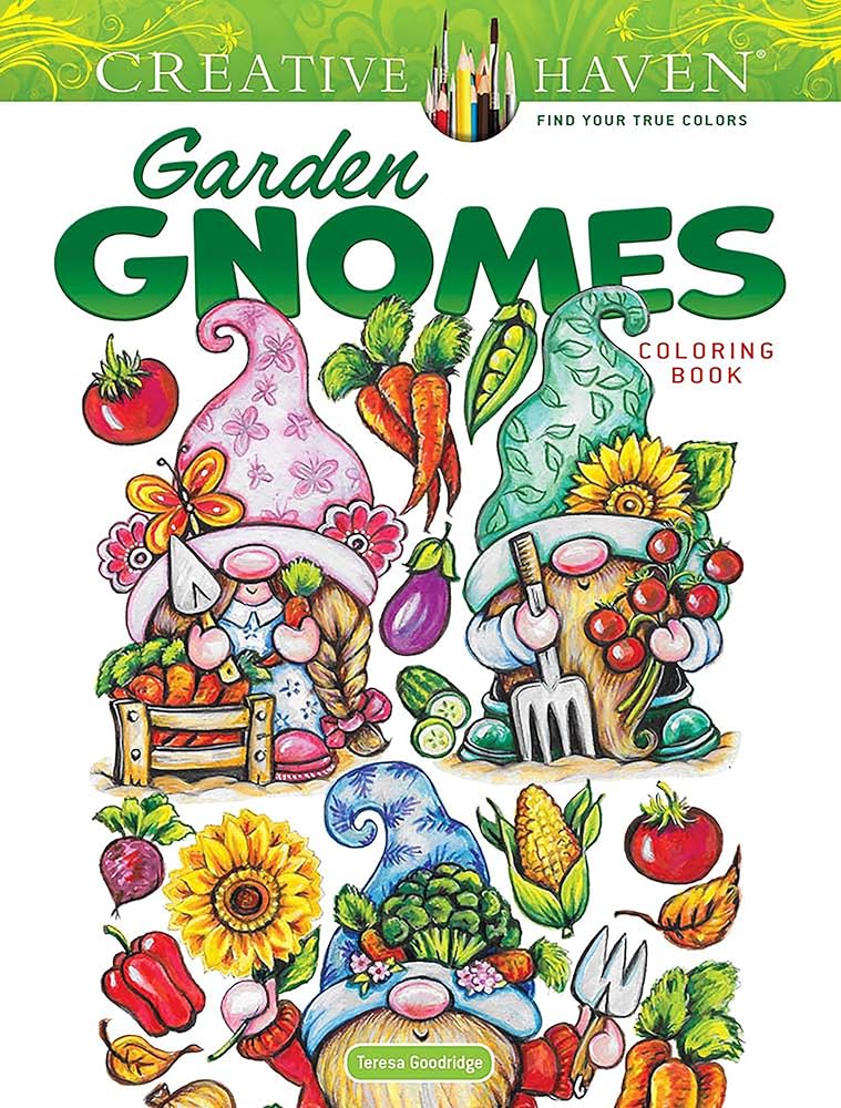 Creative Haven Garden Gnomes Coloring Book (Adult Coloring Books: Fantasy) cover image