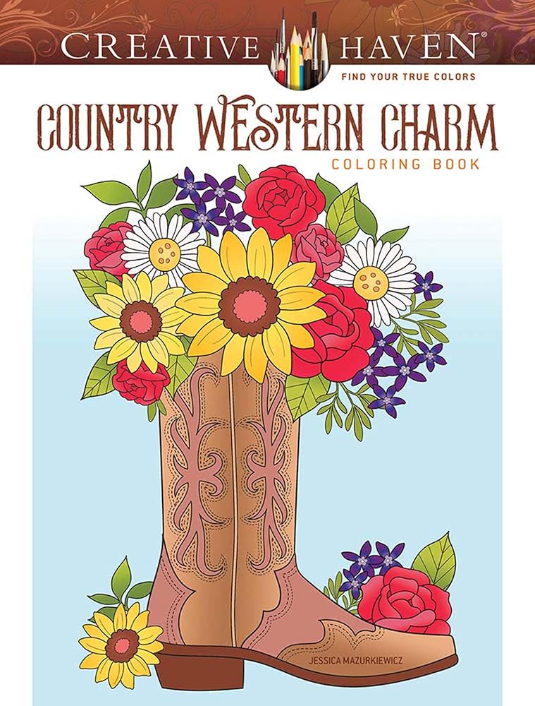 Creative Haven Country Western Charm Coloring Book (Adult Coloring Books: In The Country) cover image