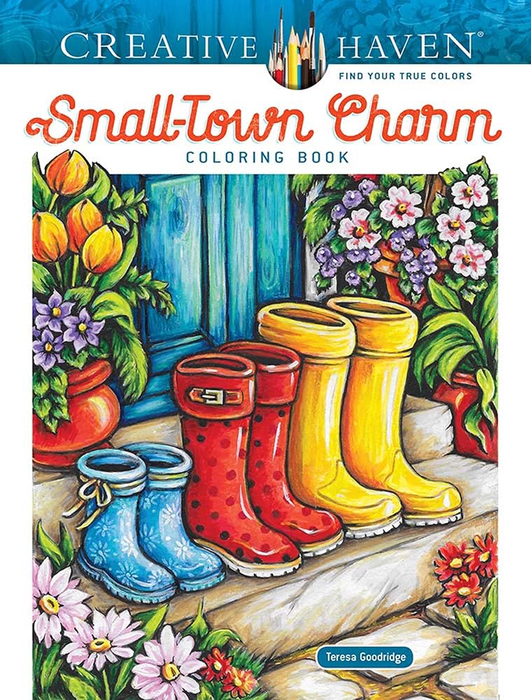 Creative Haven Small-Town Charm Coloring Book (Adult Coloring Books: In The Country) cover image