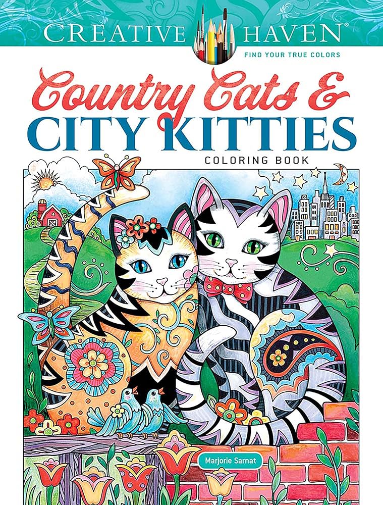 Creative Haven Country Cats & City Kitties Coloring Book (Adult Coloring Books: Pets) cover image