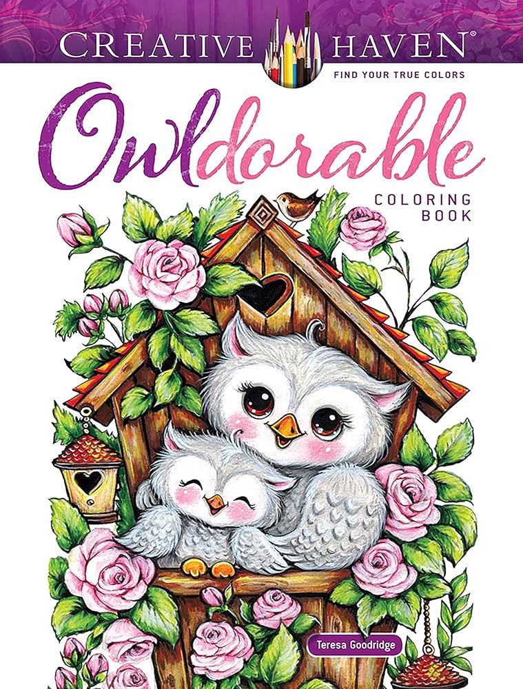 Creative Haven Owldorable Coloring Book: The CUTEST Big-Eyed Birds You've Ever Seen! (Adult Coloring Books: Animals) cover image