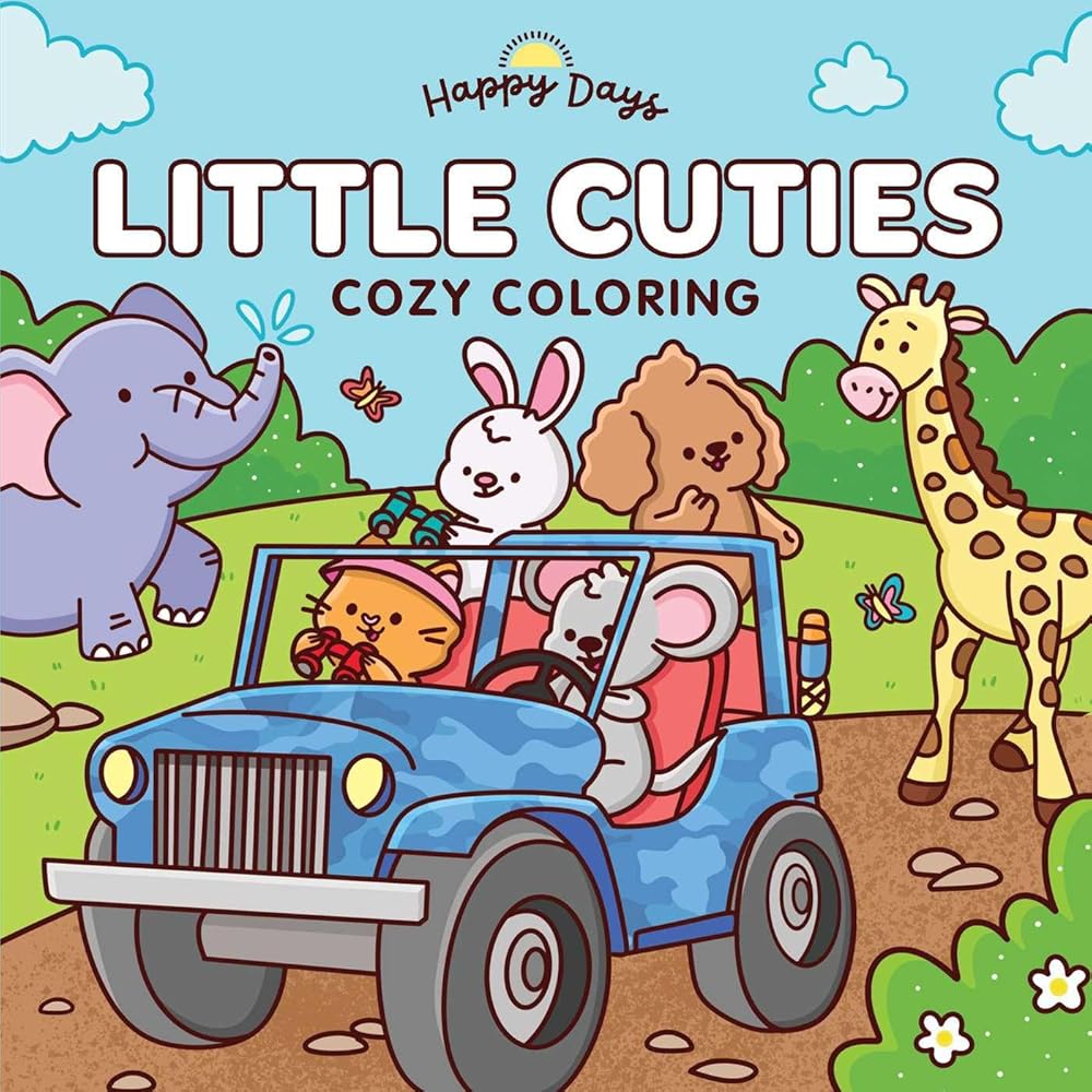 Little Cuties: Cozy Coloring: Sweet and Simple Coloring for Adults and Kids (Happy Days Cozy Coloring) cover image