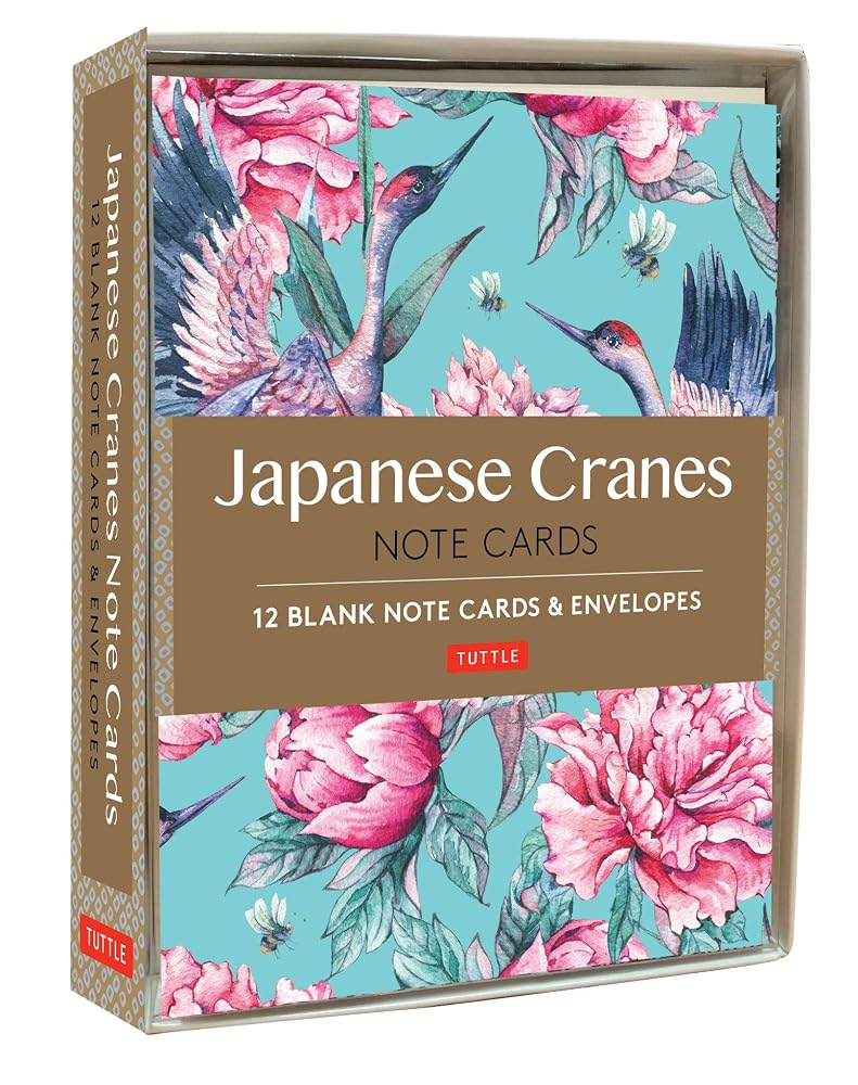 Japanese Cranes Note Cards: 12 Blank Note Cards & Envelopes (6 x 4 inch cards in a box) cover image