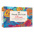 16 Thank You Cards, Roses: 4 1/2 x 3 inch blank cards in 8 Lovely Designs (2 each) with 16 Envelopes cover image
