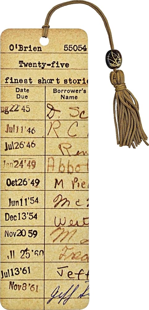 Vintage Library Card Beaded Bookmark cover image