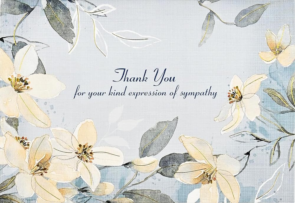 White Jasmine Sympathy Thank You Notes (14 cards, 15 self-sealing envelopes) cover image