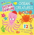 First Fun Sticker Painting: Ocean Creatures: 12 Colorful Scenes to Create (Happy Fox Books) Paint-by-Sticker Art Designs for Kids Ages 4-6 - Fish, Octopus, Whale, Shark, Mermaid, and More cover image