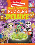 Halloween Puzzles Deluxe: Halloween Activity Book for Kids, 135 Glow-in-the-Dark Stickers, 96-pages of Mazes, Puzzles with Halloween Crafts & Recipes (Highlights Hidden Pictures) cover image