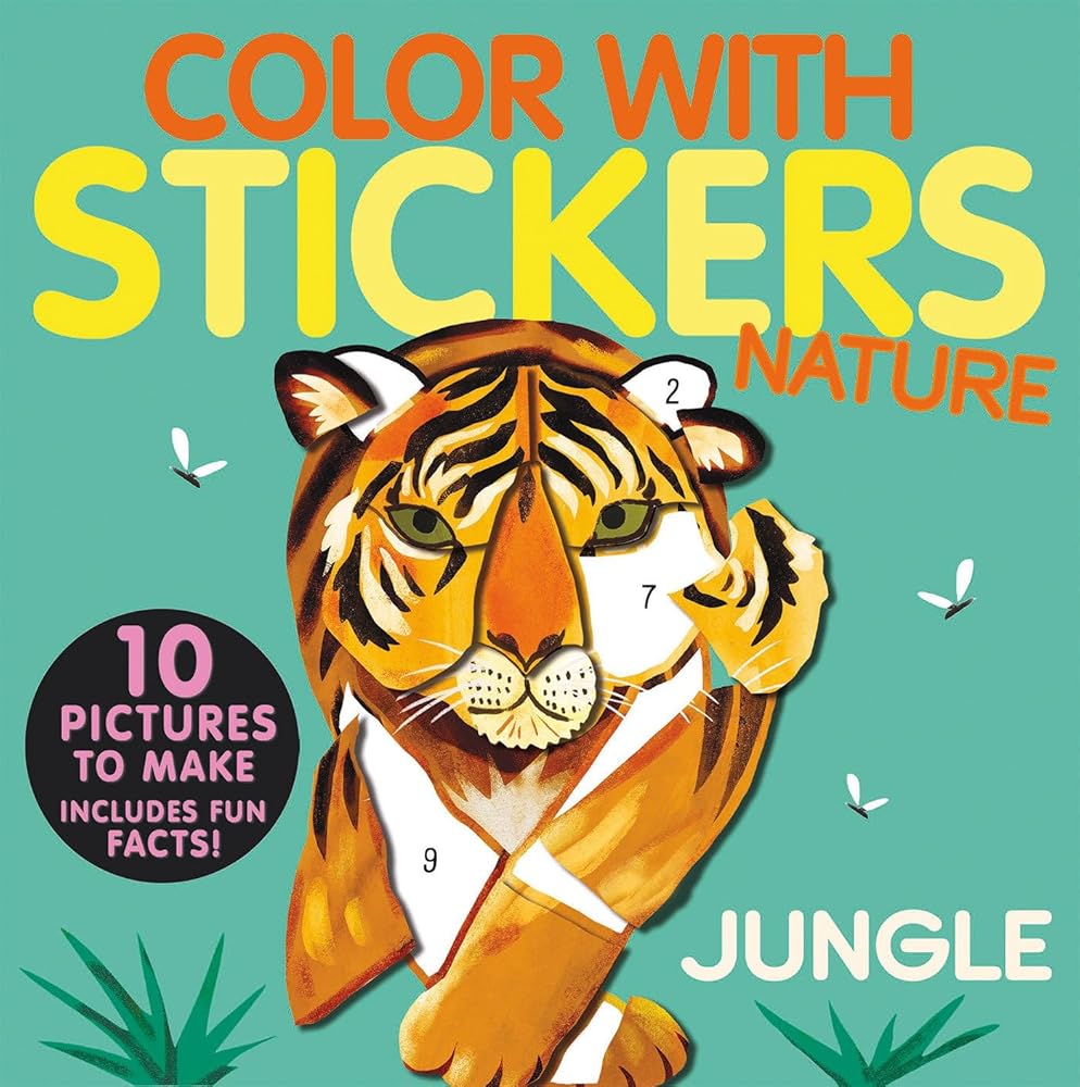 Color with Stickers: Jungle: Create 10 Pictures with Stickers! cover image