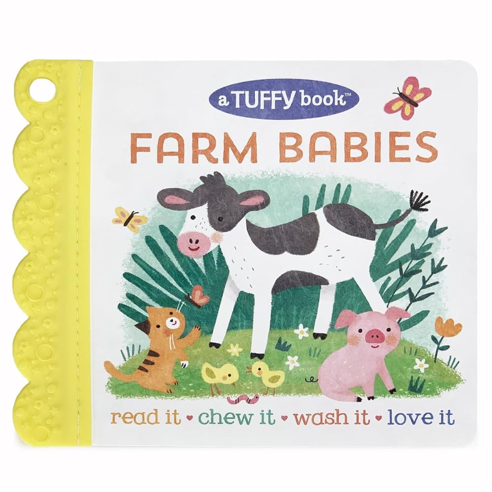 Tuffy Farm Babies Book - Washable, Chewable, Unrippable Pages With Hole For Stroller Or Toy Ring, Teether Tough, Ages 0-3 (A Tuffy Book) cover image