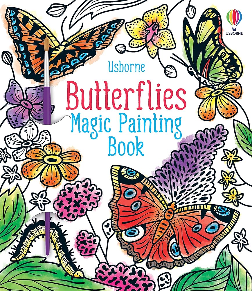 Butterflies Magic Painting Book: A Water Painting Book About Beautiful Butterflies and Flowers for Children (Ages 5-8) cover image