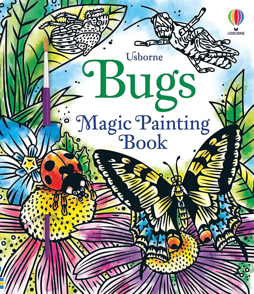 Bugs Magic Painting Book: A Water Paint Activity About 16 Bugs for Children (Ages 4-7) - Practice Pen Control cover image