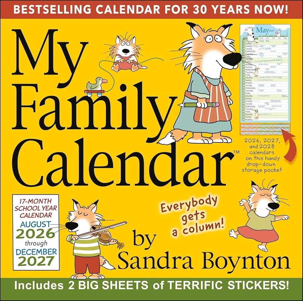 Sandra Boynton's 17-Month 2026-2027 My Family Wall Calendar cover image