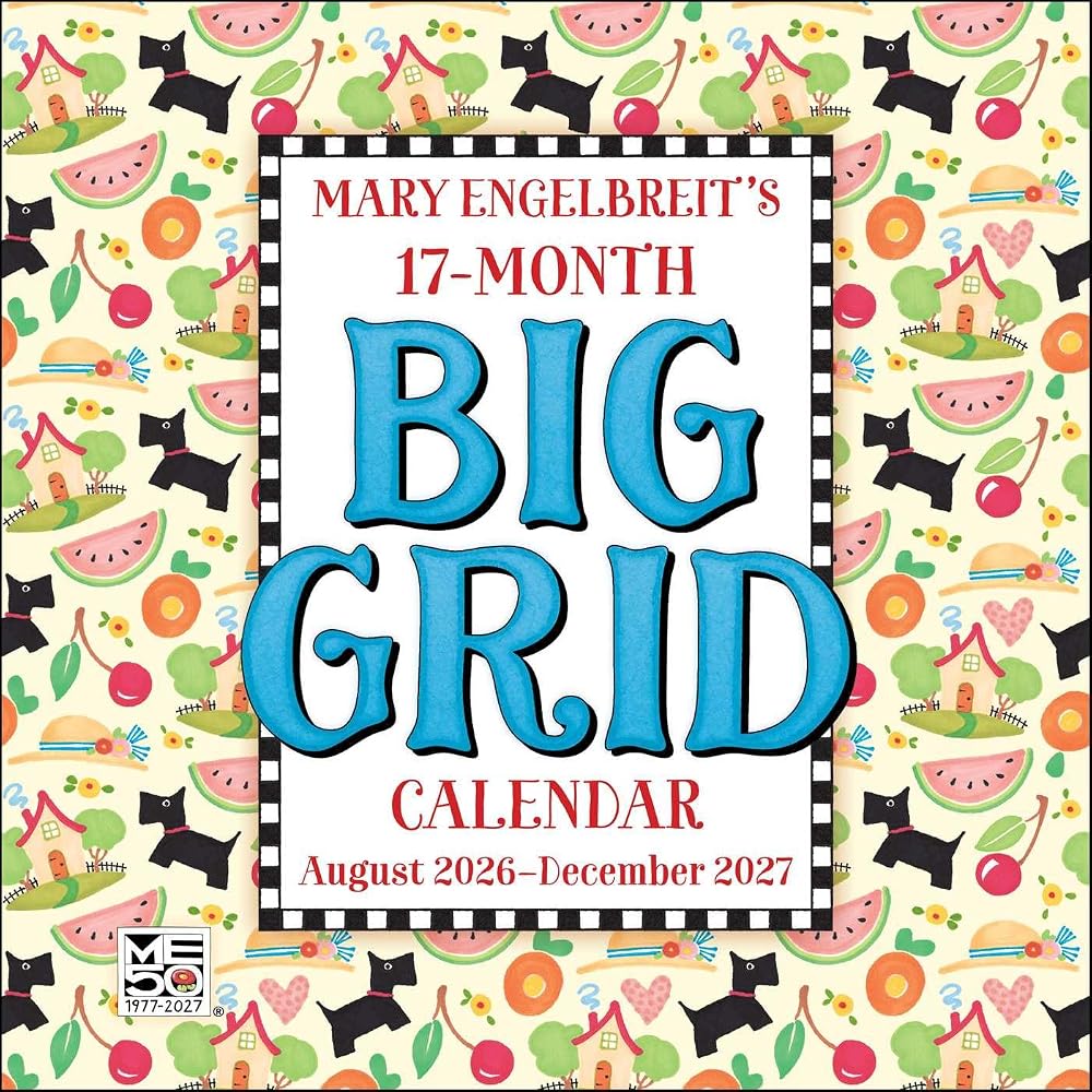 Mary Engelbreit's 2026-2027 17-Month Big Grid Wall Planner Calendar cover image