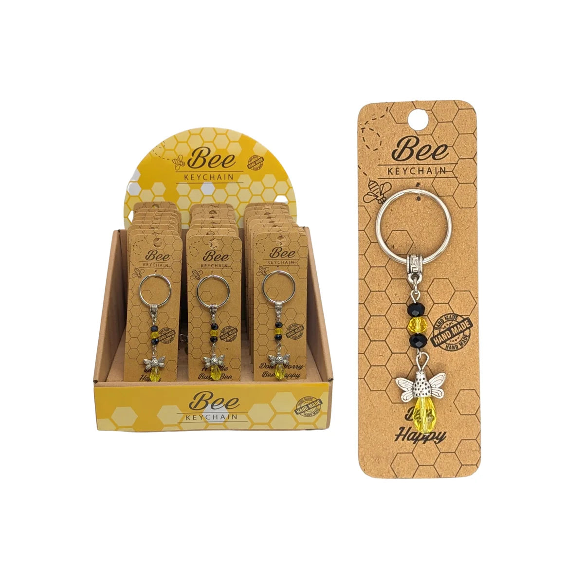 Crystal and Alloy Bee Keychain
