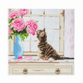 Crystal Art: Cat & Flowers