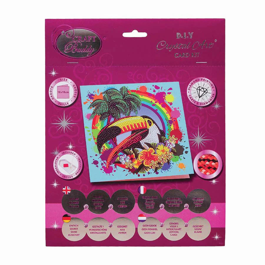 Crystal Art Card Kit: Rainbow Toucan
