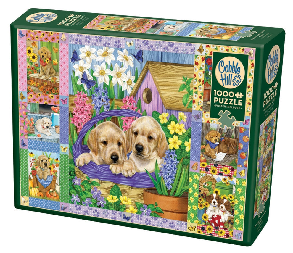 Cobble Hill Puzzle- Puppies & Posies Quilt 1000pc