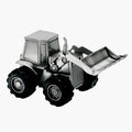 Pewter Load Tractor Money Bank