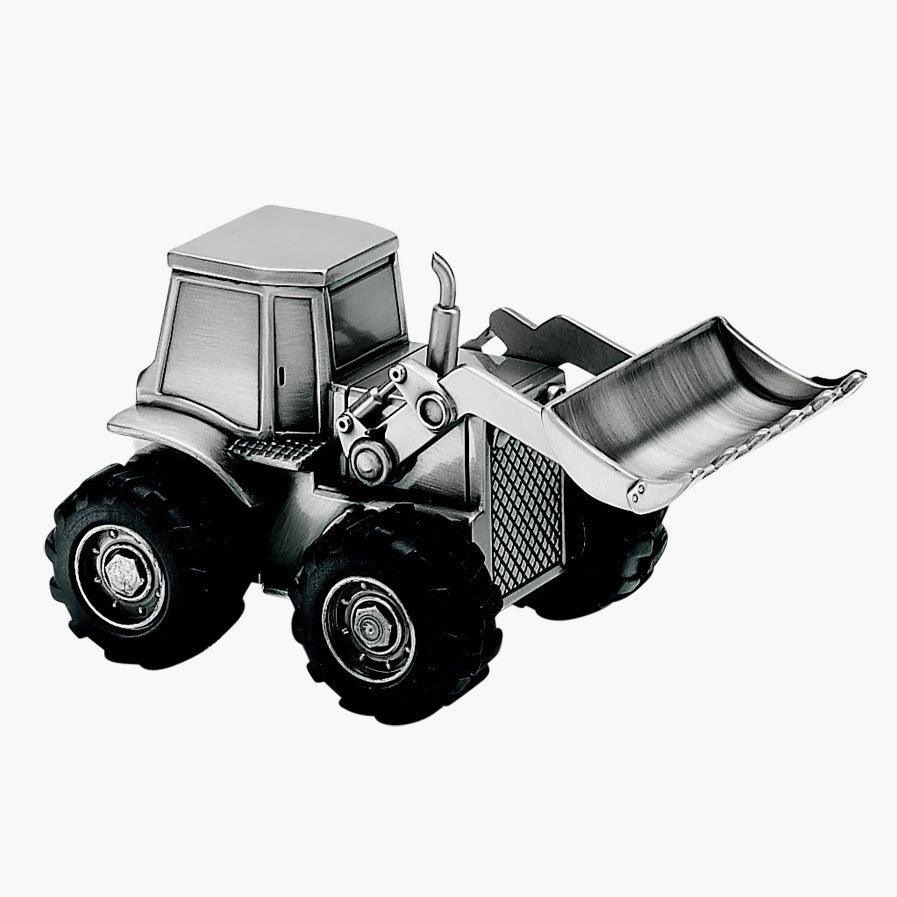 Pewter Load Tractor Money Bank