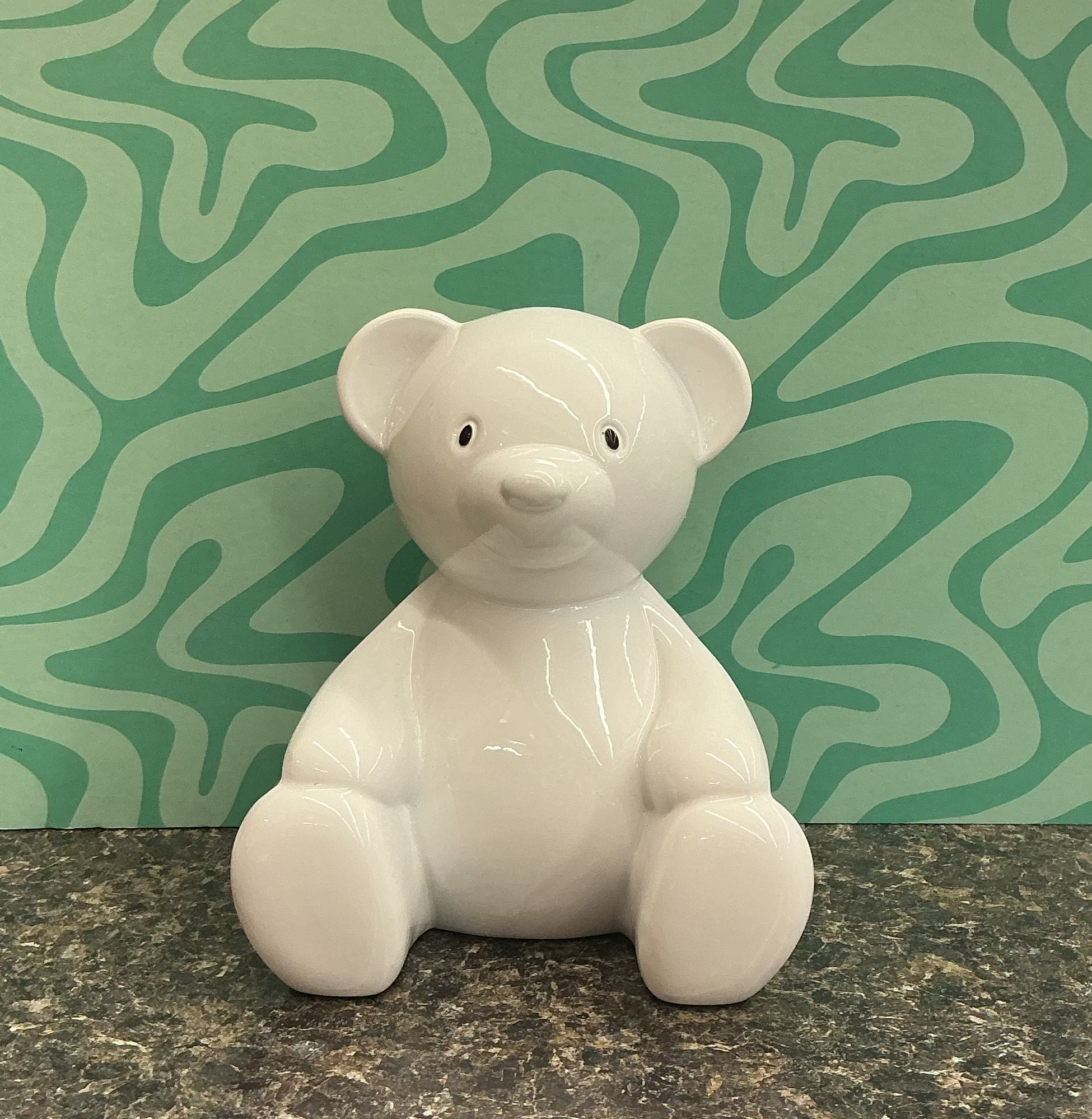 White Teddy Bear Money Bank