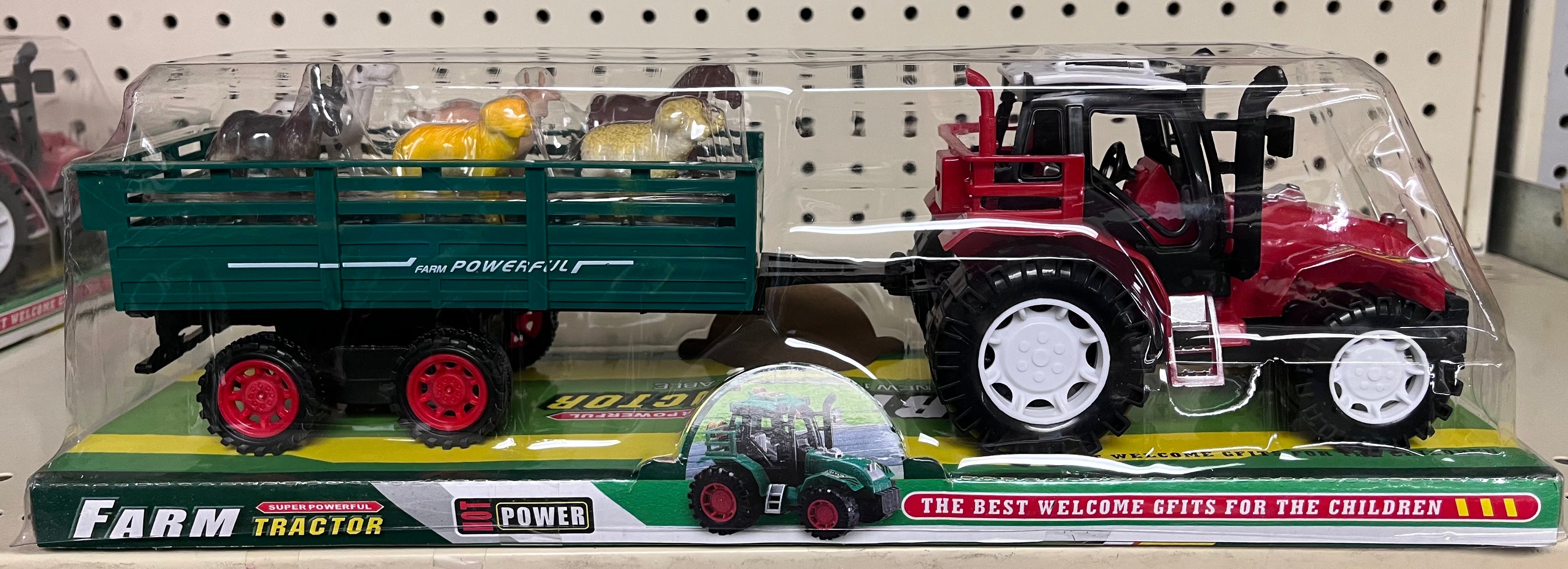 Farm Super Powerful Tractor with Wagon and Animals