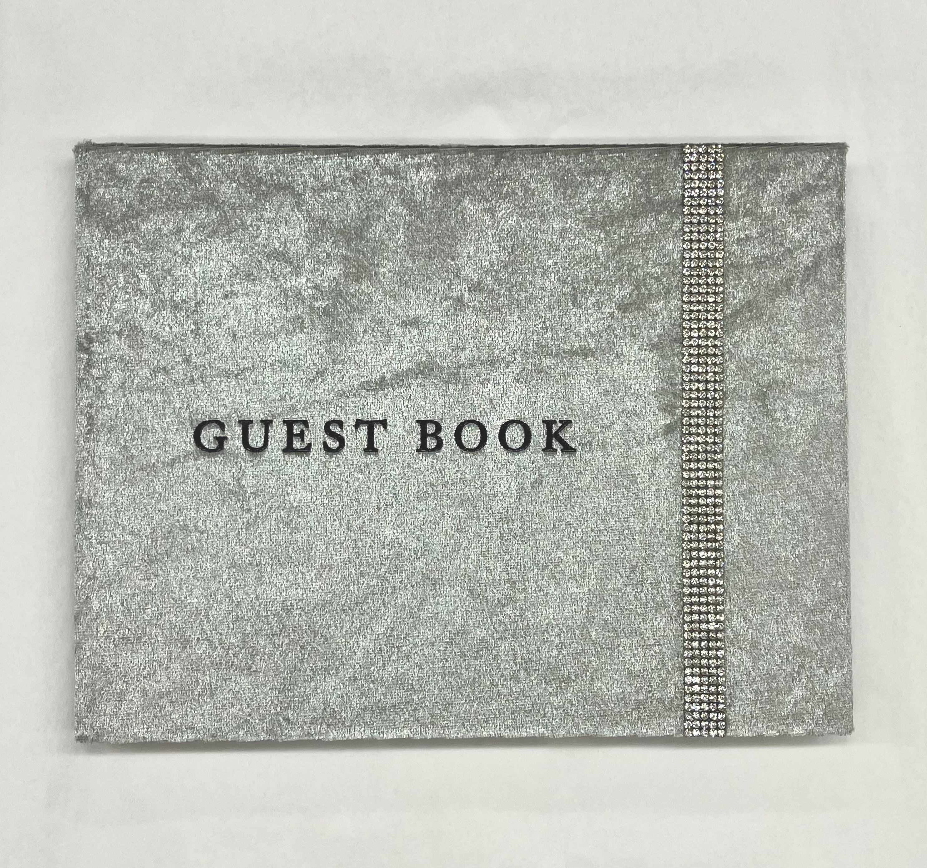 Velvet Finish Guest Book - Gray