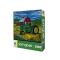 Springbok Puzzle- John Deere Stained Glass Farm 500pc