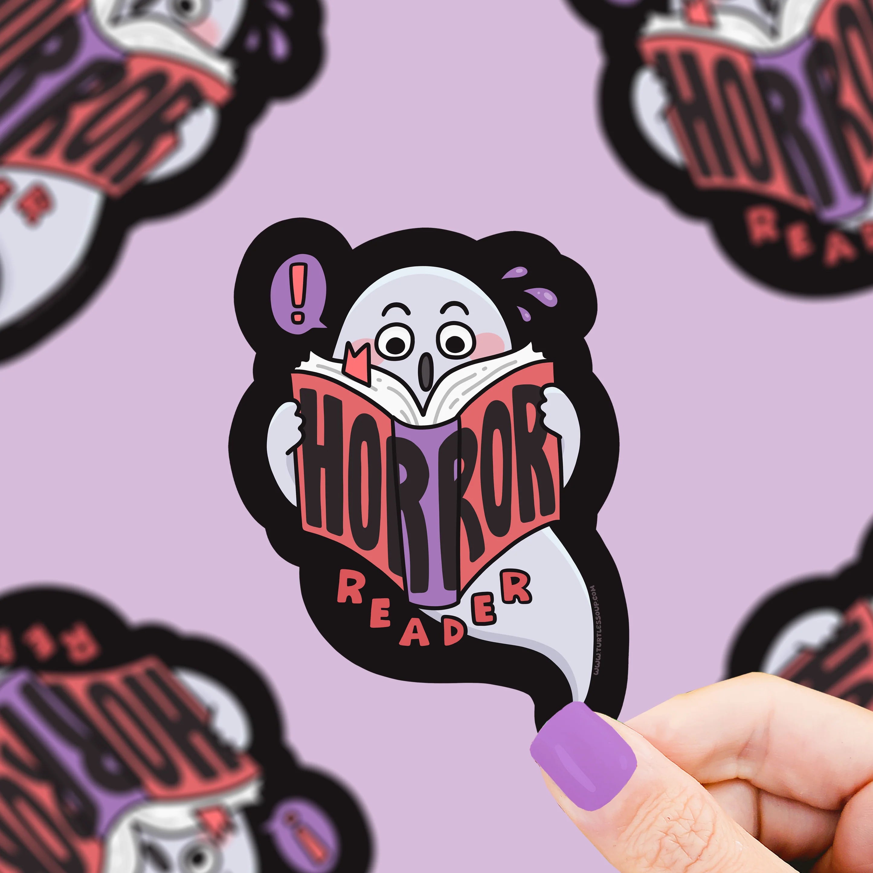 Horror Reading Ghost- Vinyl Sticker