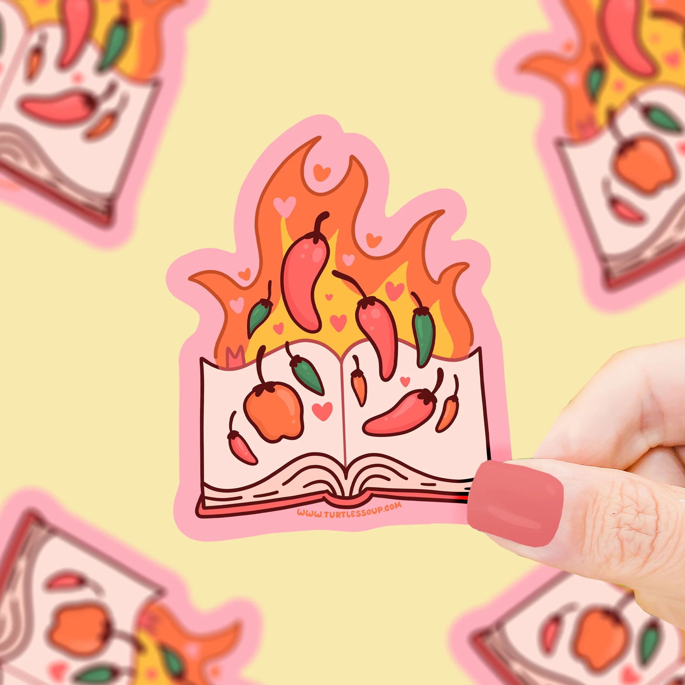 Flaming Hot Romance Book- Vinyl Sticker