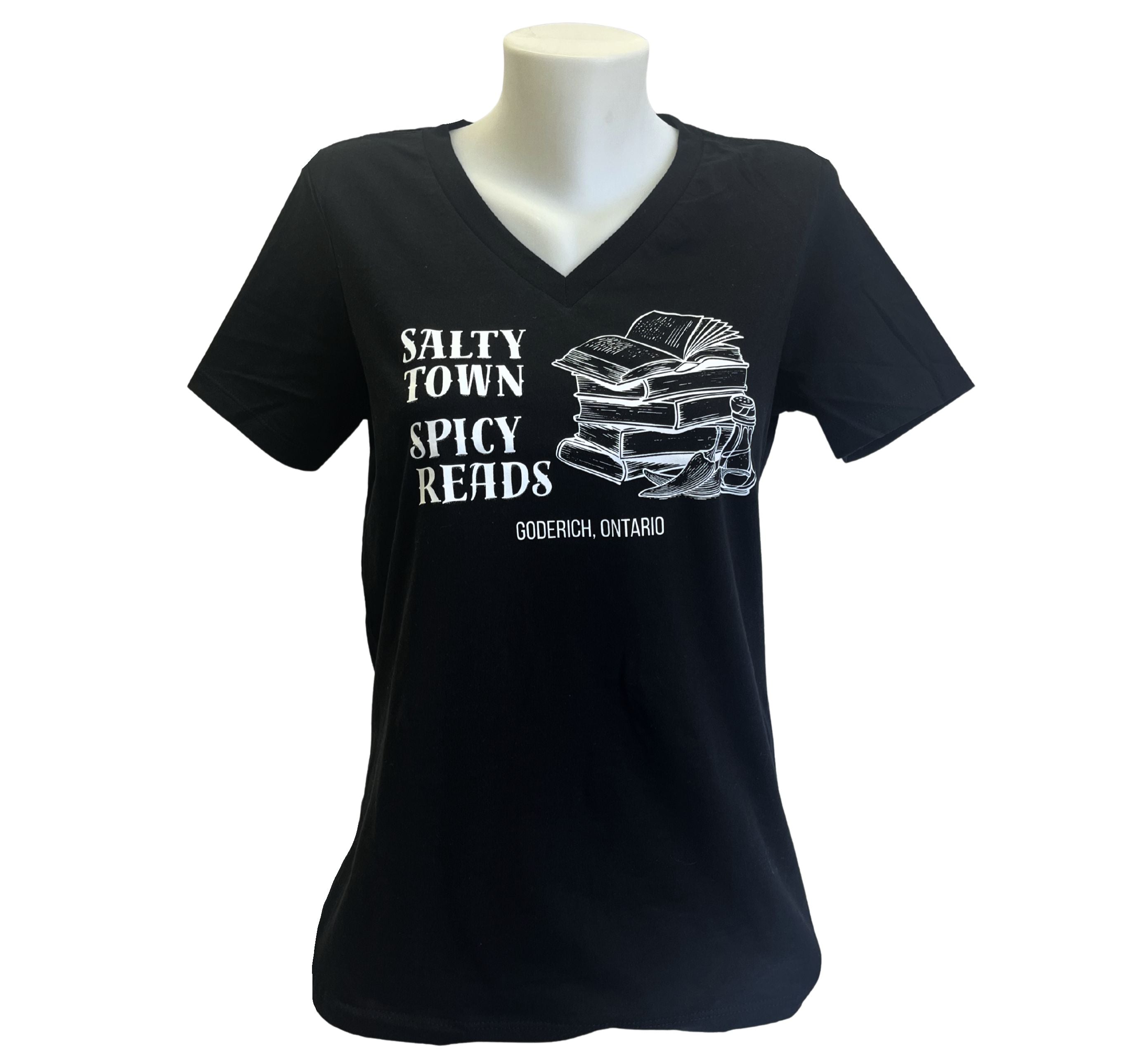 Salty town, Spicy reads t-shirt - women - black