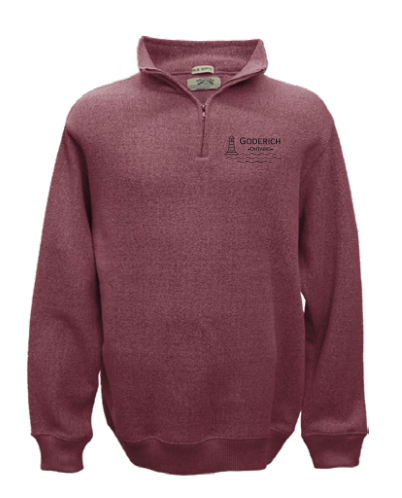 NEW embroidery Goderich 1/4 zip - UNISEX- Maroon