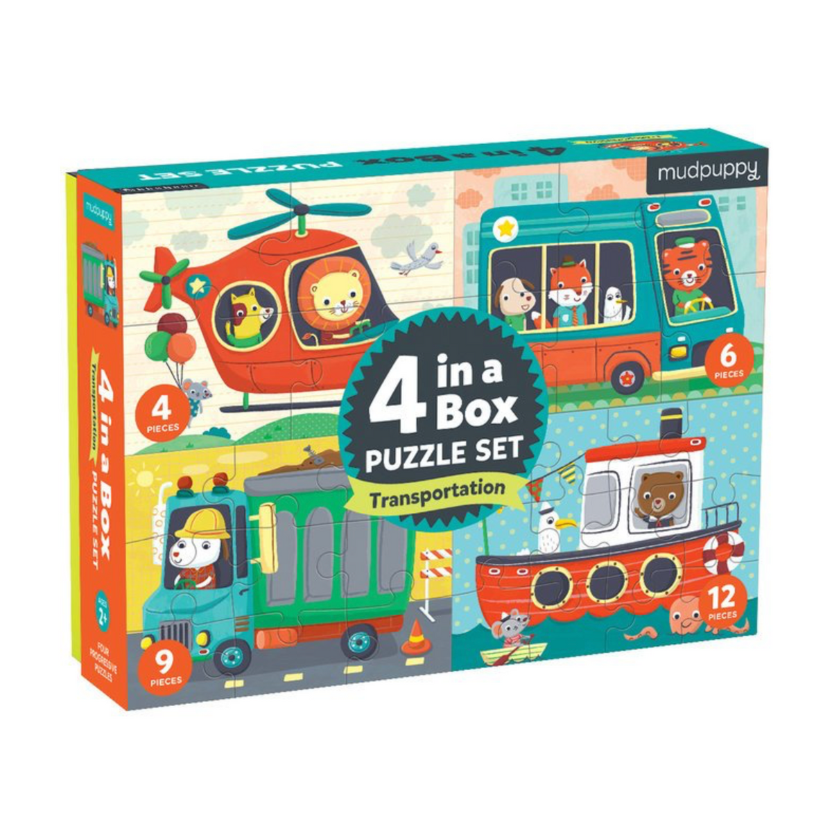 Transportation 4-in-a-box Puzzle Set
