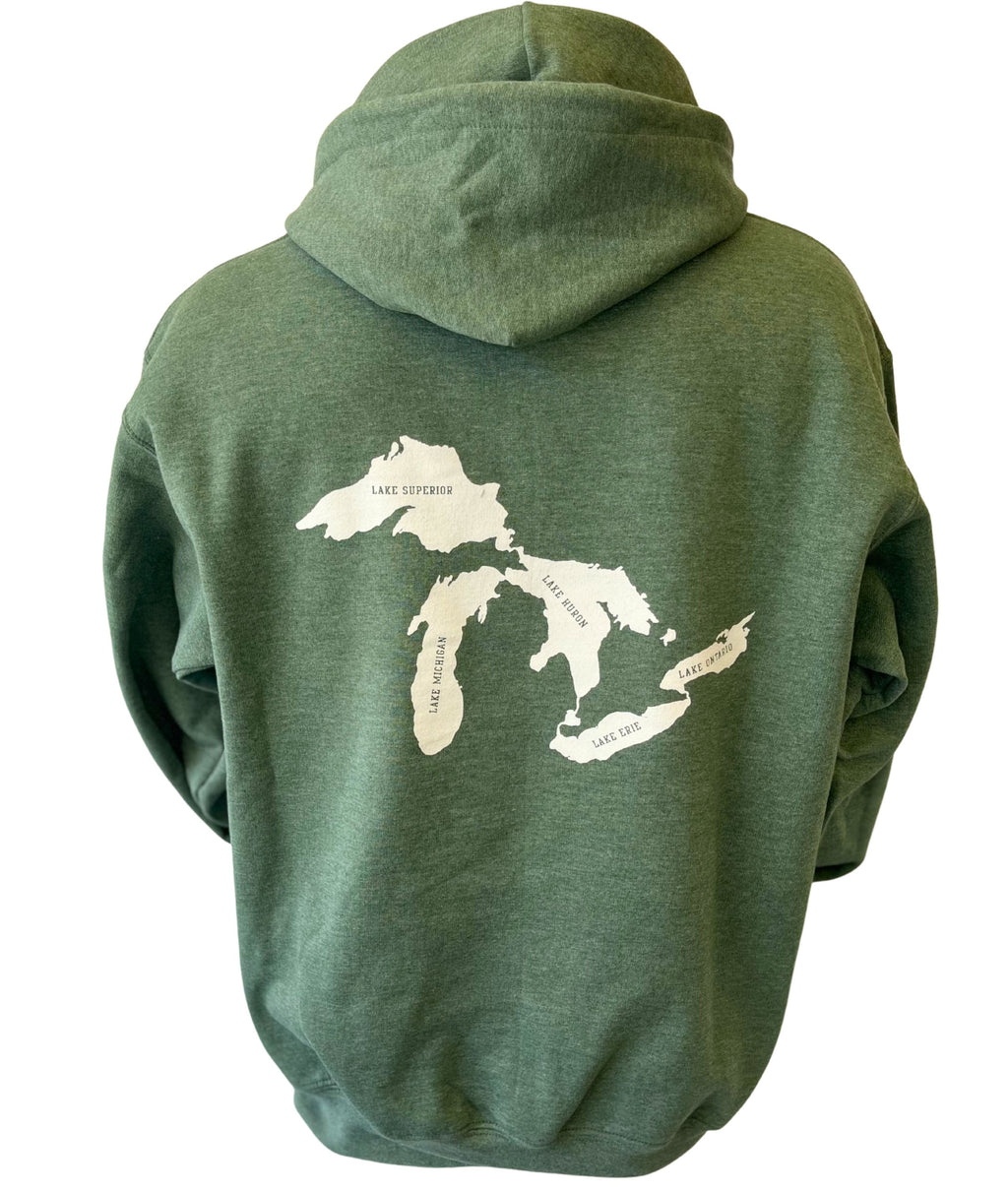 Great Lakes Hoodie - Heather Dark Green