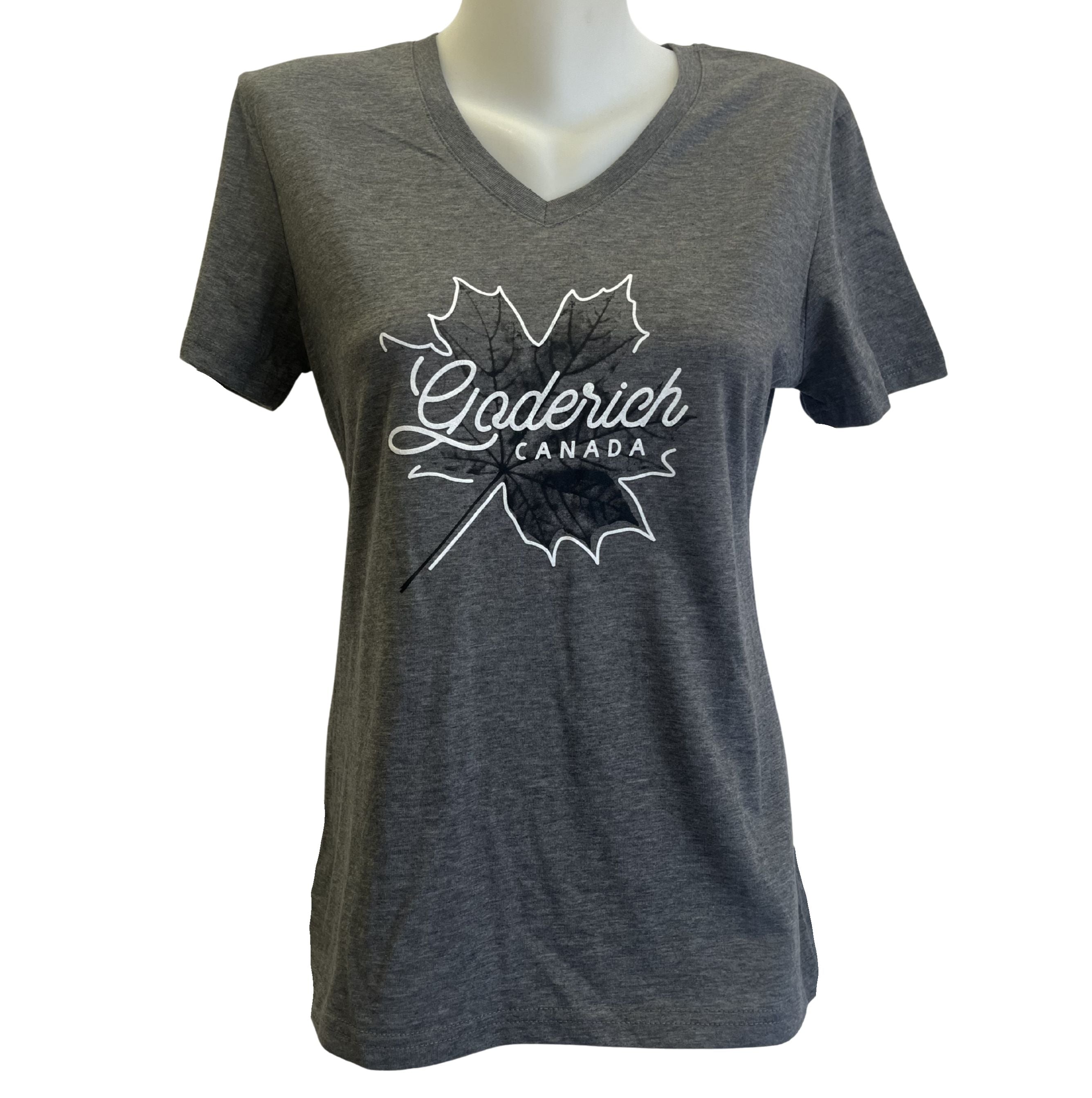 Goderich Maple Leaf Ladies T-Shirt - Grey