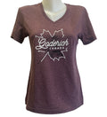 Goderich Maple Leaf Ladies T-Shirt- Maroon
