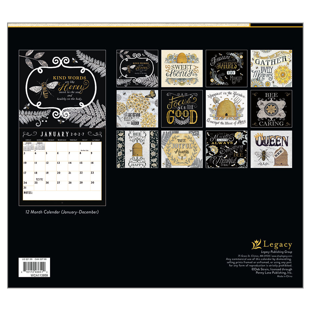 2027 Legacy Calendar - Bee-u-tiful