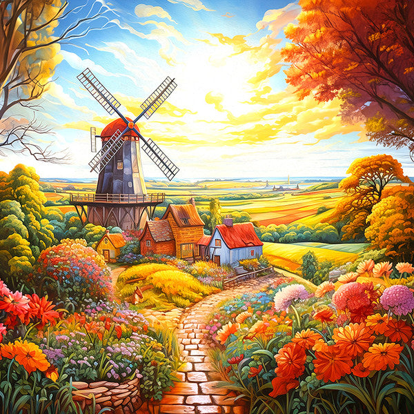 Springbok Puzzle- Windmill on the Farm 500pc