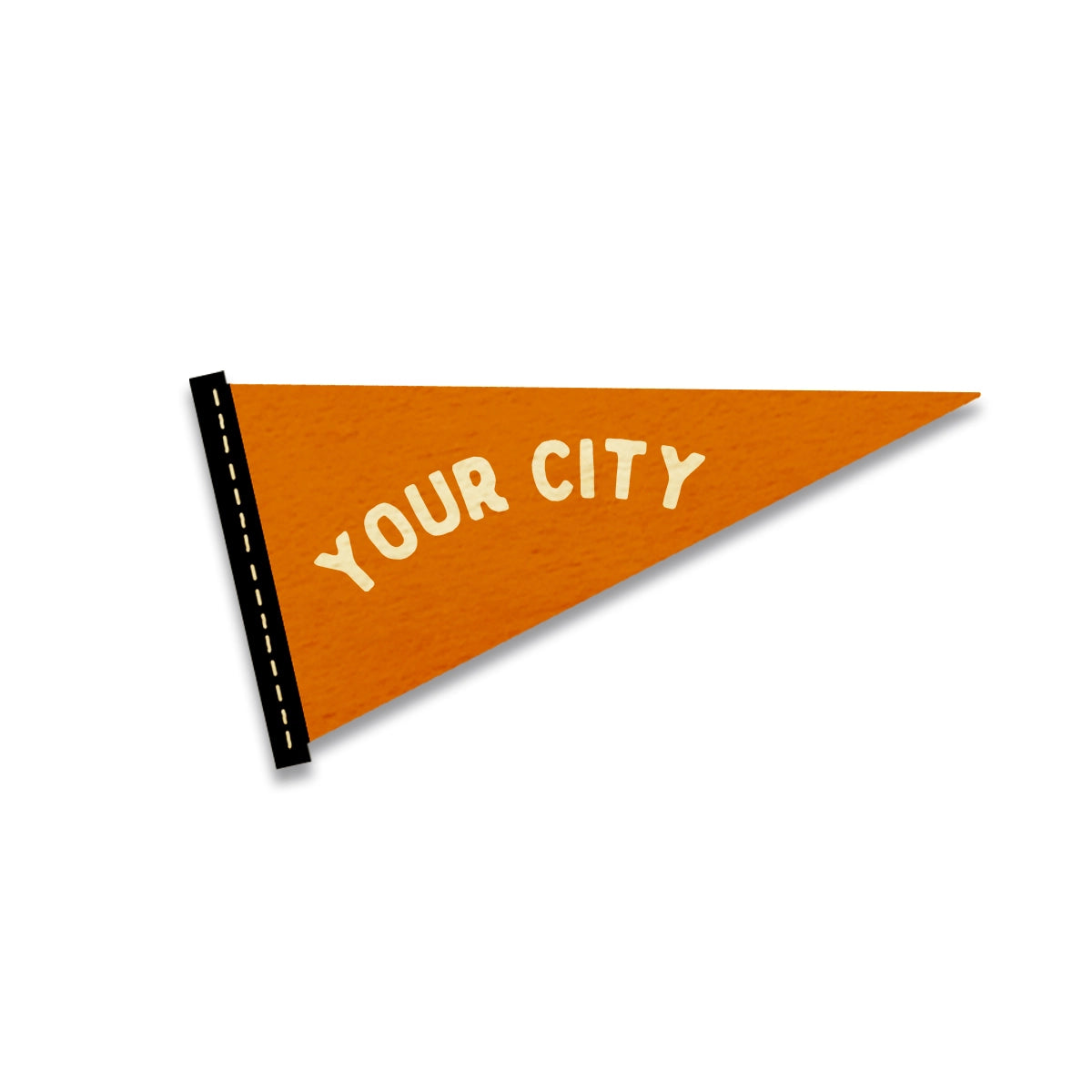 Pennant Wood Magnet Die Cut Shape GODERICH - Orange