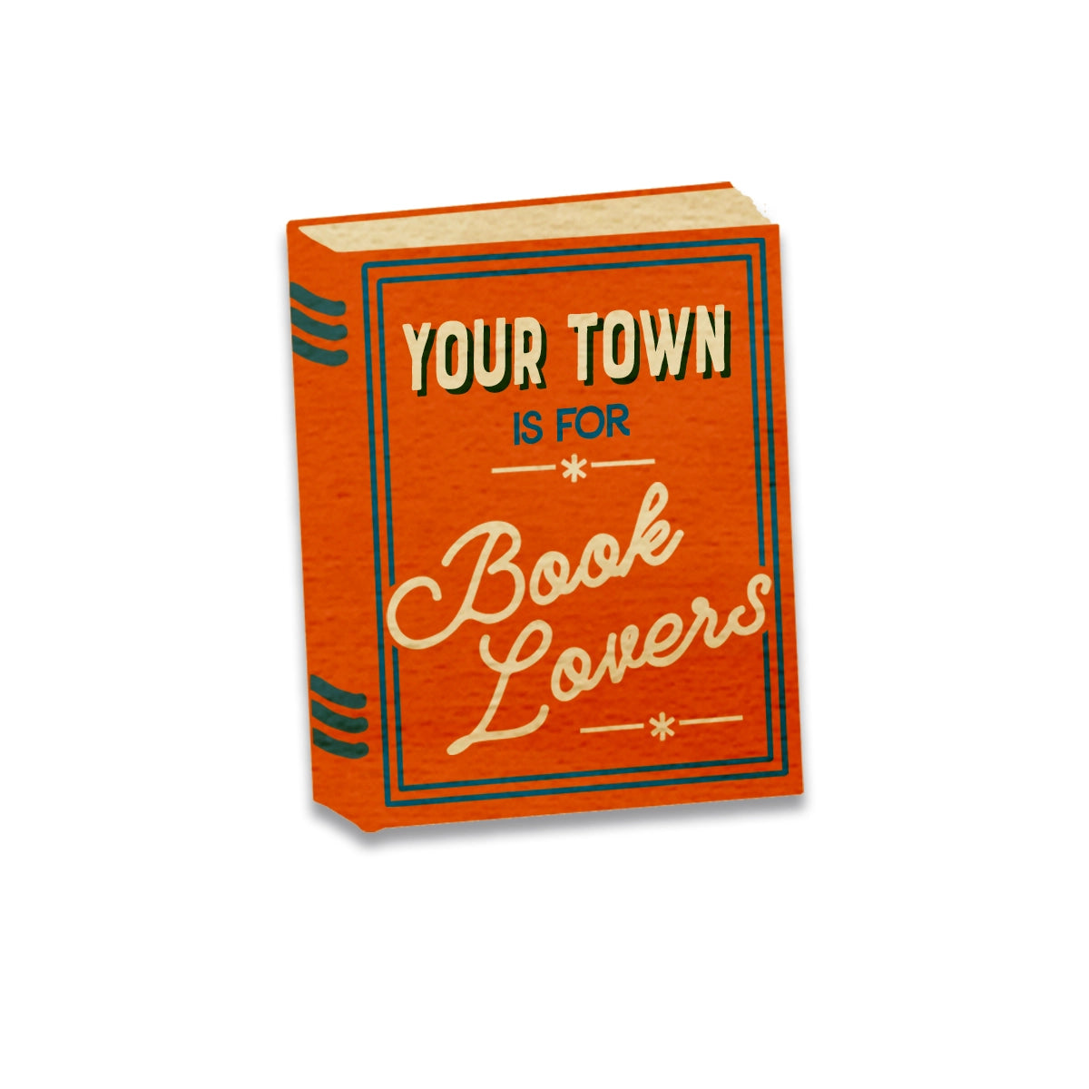 Book Shape Wood Magnet GODERICH - Orange