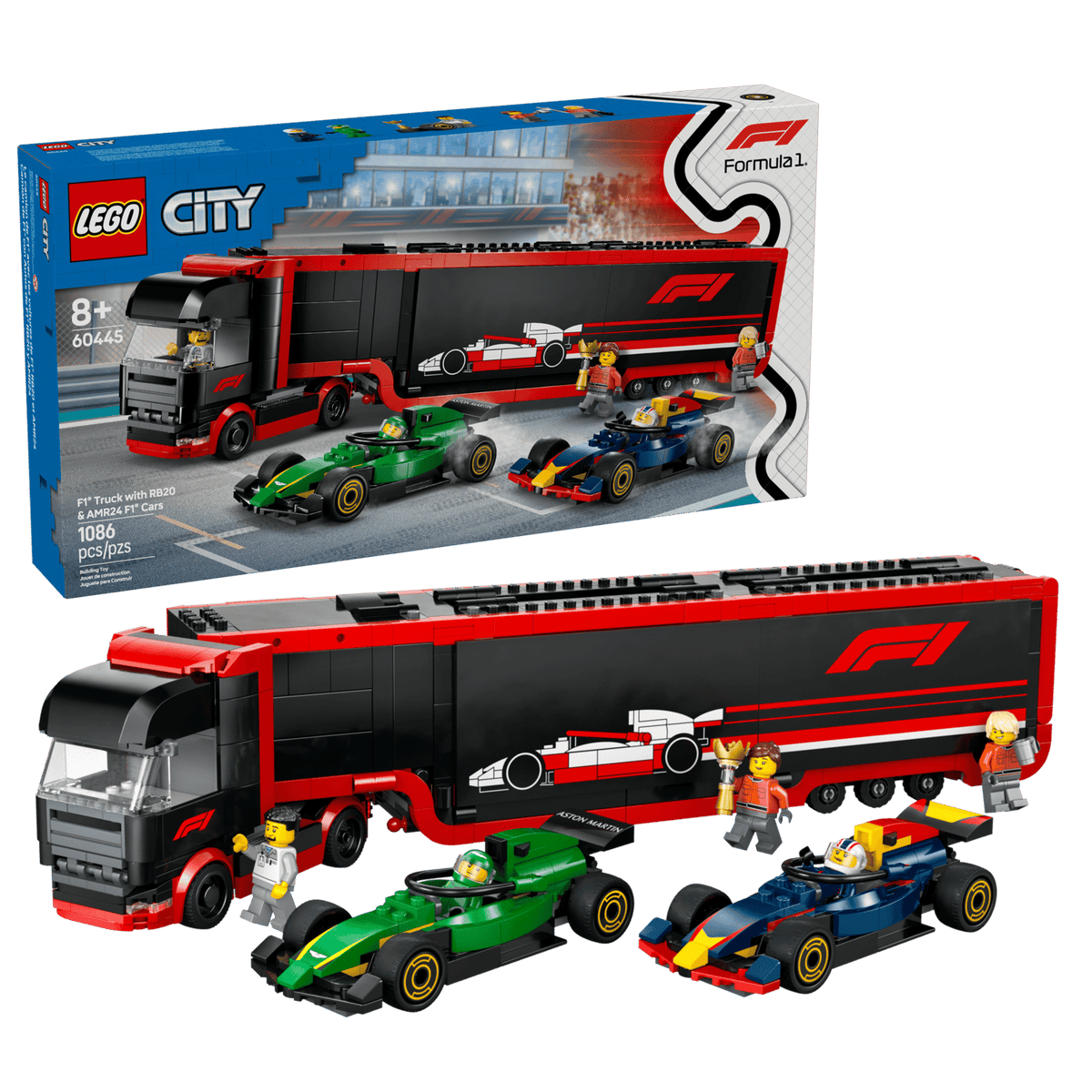 Lego 60445 F1® Truck with RB20 & AMR24 F1® Cars