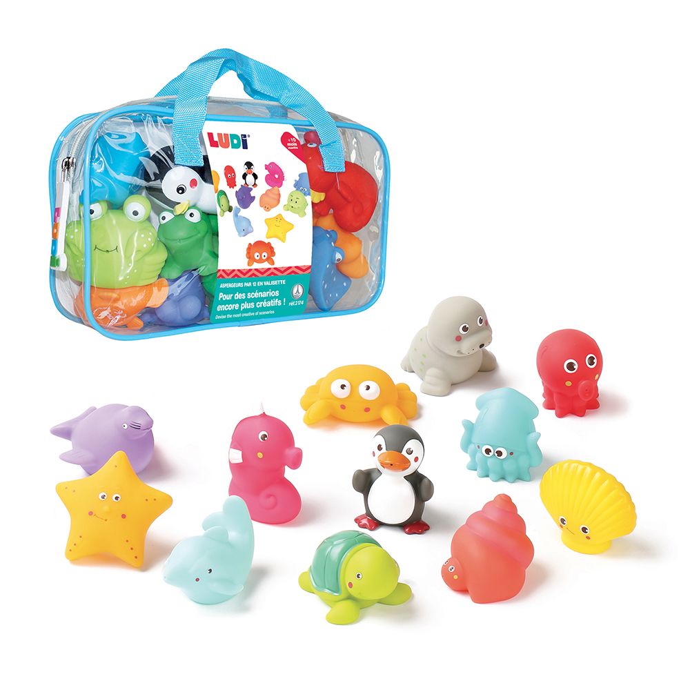 12 pc Bath Toys - LUDI