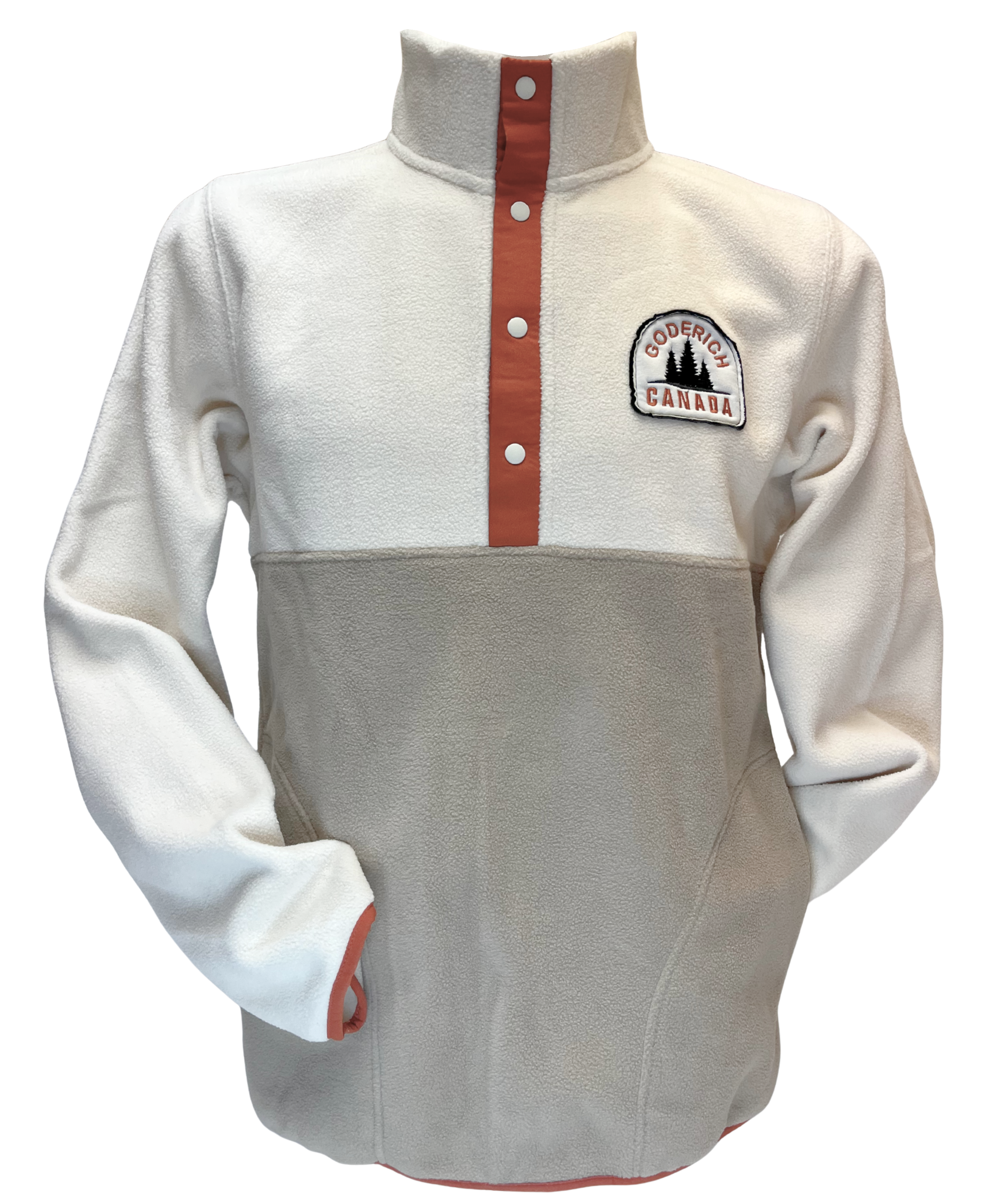 Goderich 1/4 Button Snap - Ivory/Taupe/Terracotta