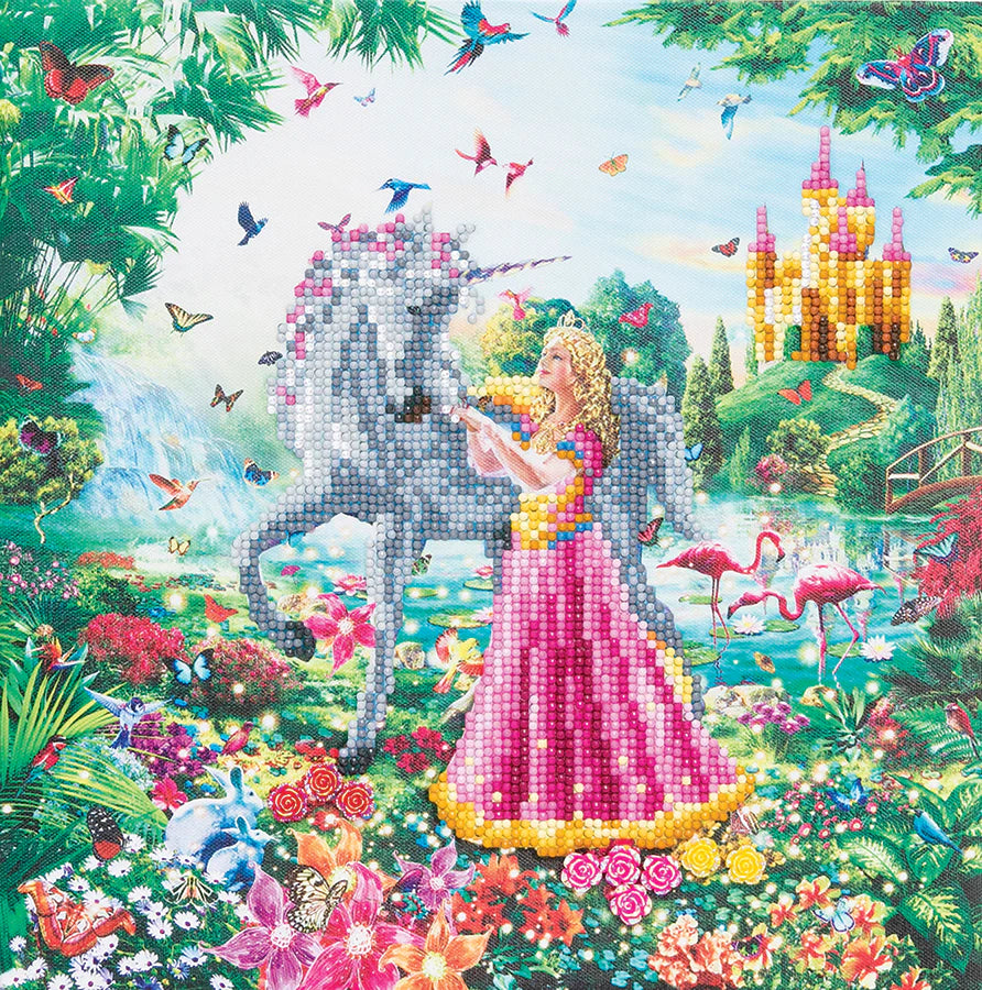 Crystal Art Mounted Kit: The Princess and The Unicorn
