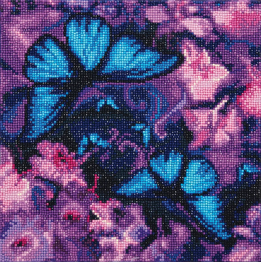 Crystal Art Mounted Kit: Blue Violet Butterflies