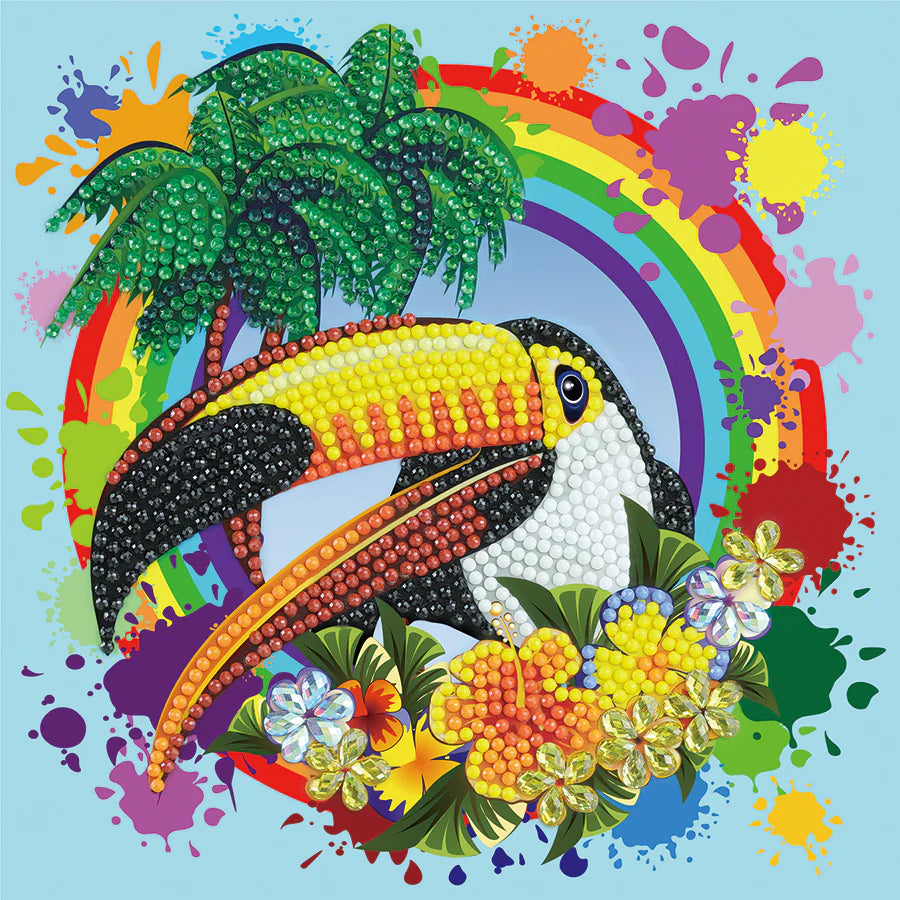 Crystal Art Card Kit: Rainbow Toucan
