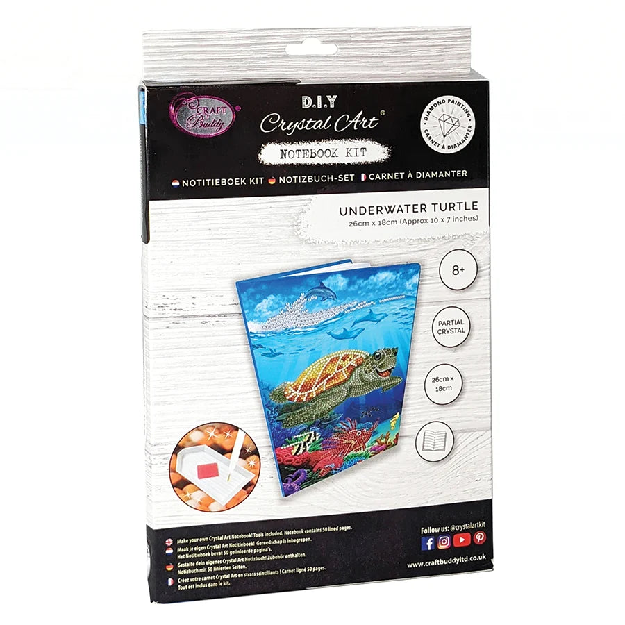 Crystal Art Notebook Kit: Underwater Turtle
