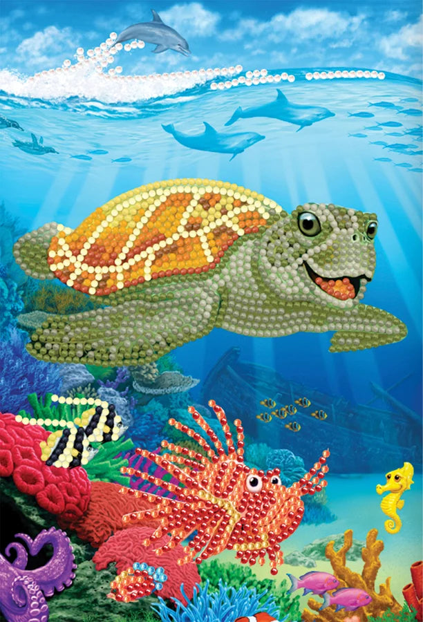 Crystal Art Notebook Kit: Underwater Turtle