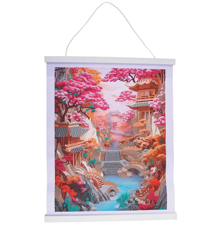 Crystal Art Scroll Kit: Cherry Blossom Bliss